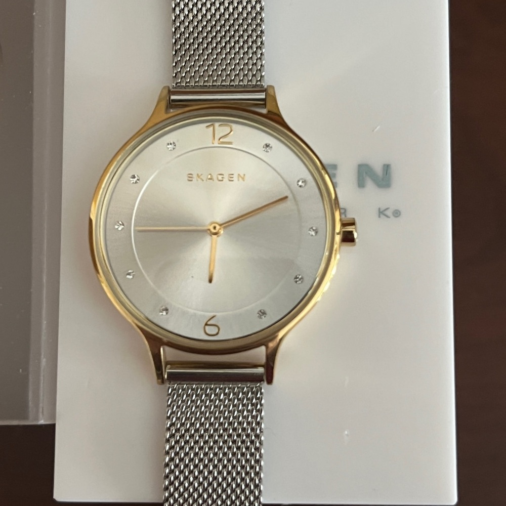 Skagen Two-Tone Gold and Silver Watch